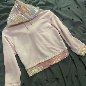 Girls pink sparkle hoodie